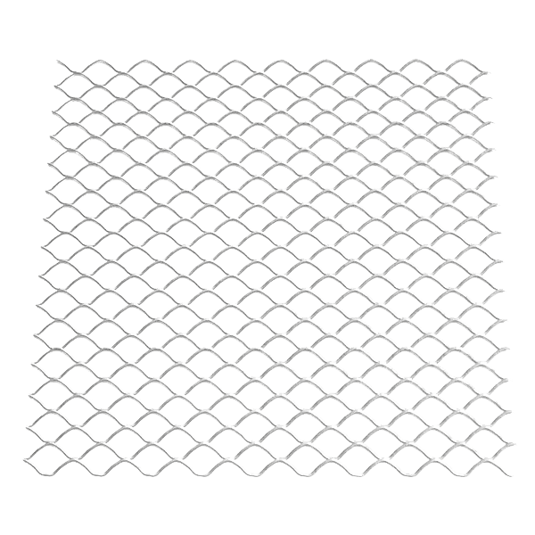 A flat diamond metal lath fabric is displayed.