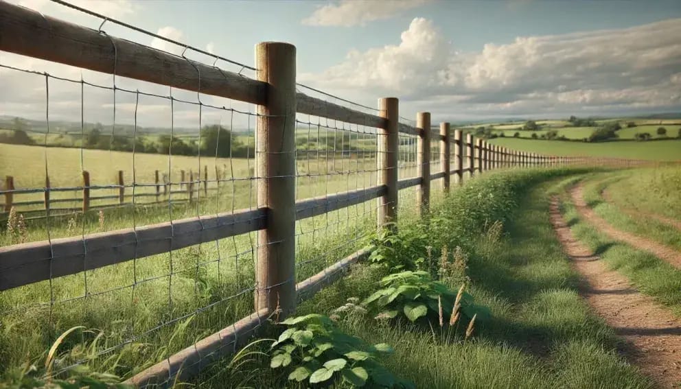 agricultural fencing image generated by AI